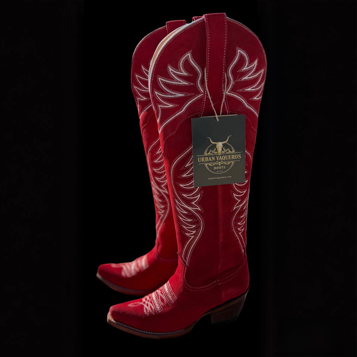 Women’s Valentina Roja Knee High Suede Snip Toe Boots