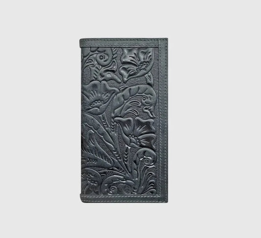 Wrangler Texas Rose embossed leather body with stitched leather trim wallet