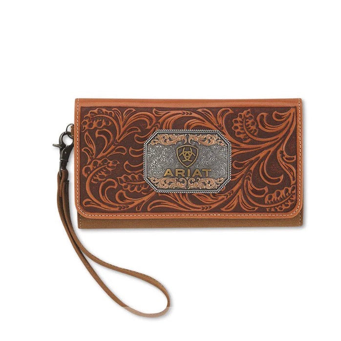 Women’s Ariat Evelyn Tooled Tan Leather Wallet