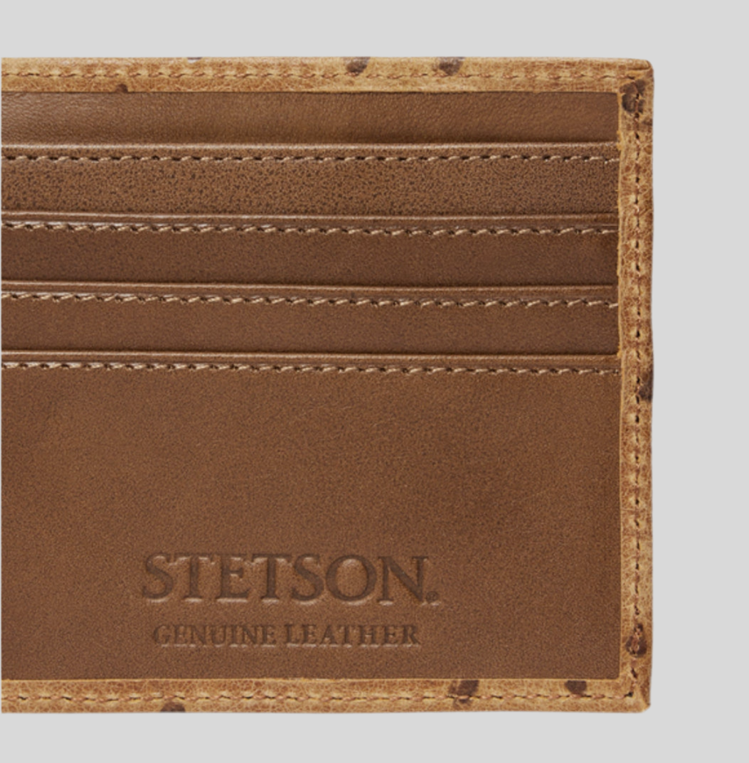 Stetson Ostrich Bifold Brown Wallet