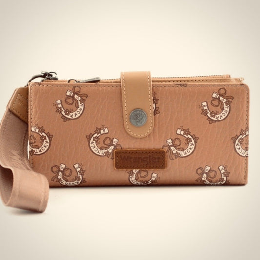 Wrangler Lucky Horseshoe Print Wallet Wristlet