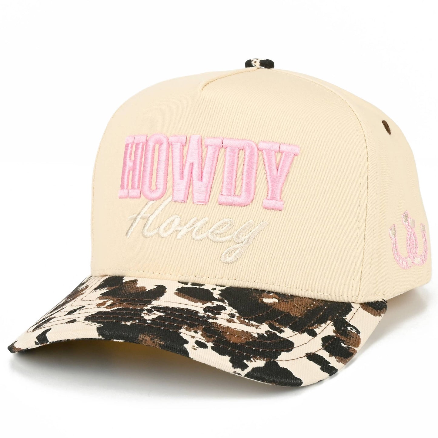 HOWDY HONEY-Cow Print EmbroideredTrucker Hat