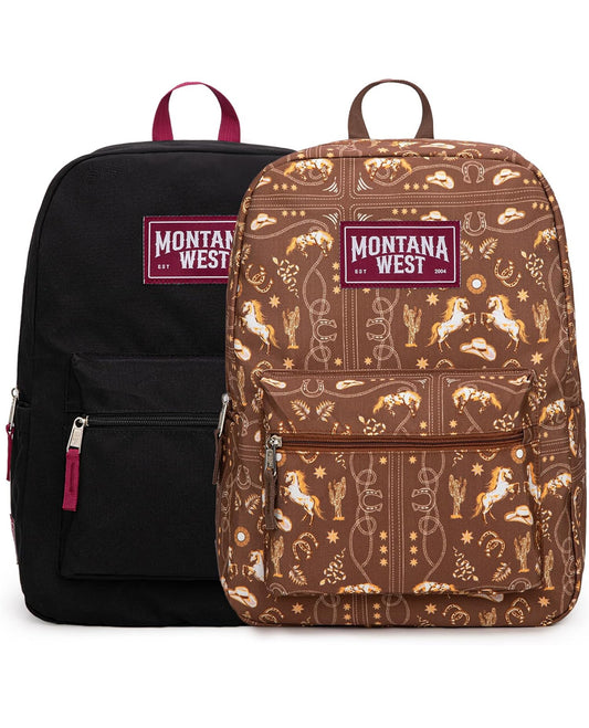Montana West Horseshoe Print Backpack -2PCS Set