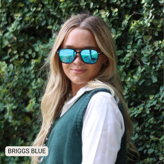 BRIGGS BLUE- Women's Polarized Small/ Medium Aviator