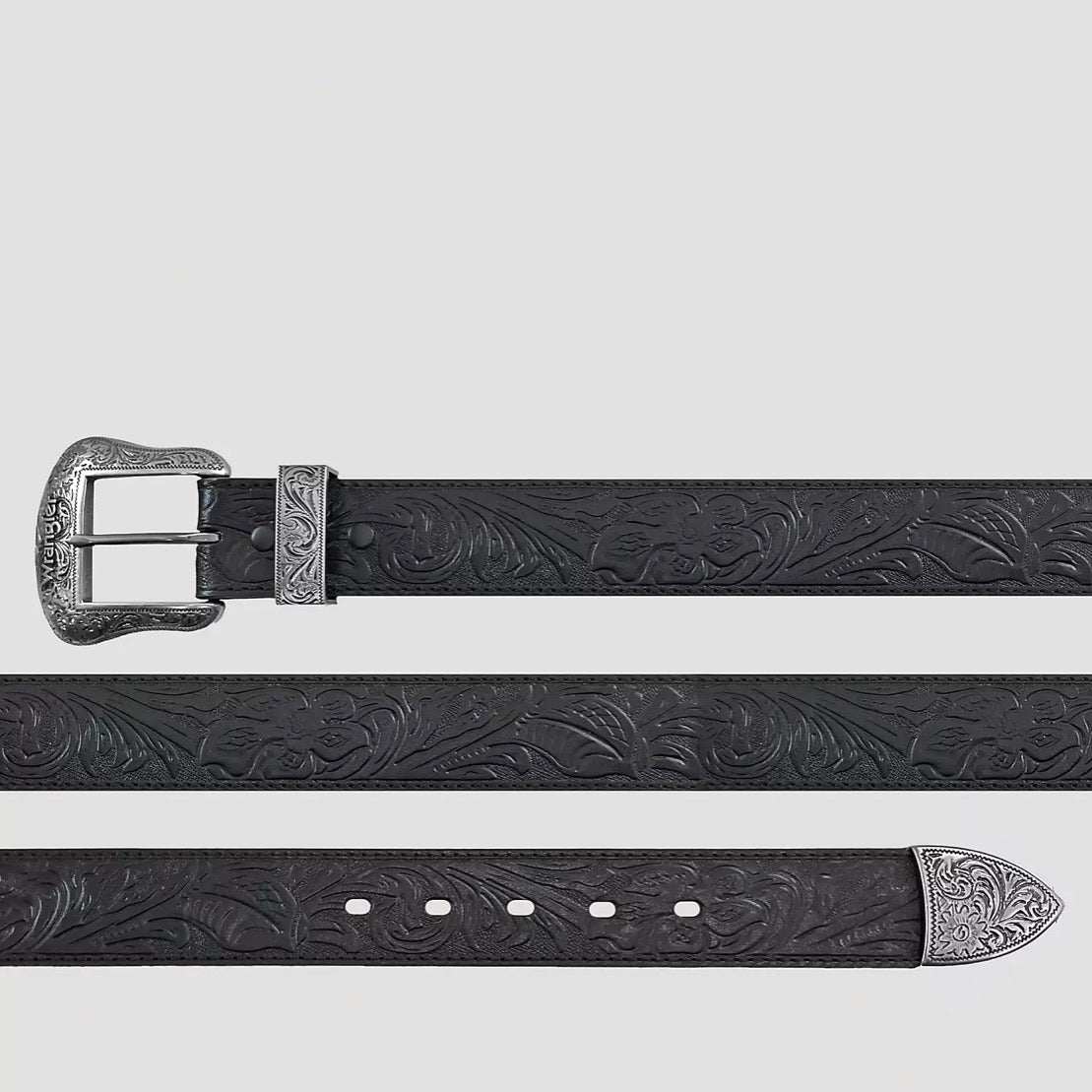 Women’s Wrangler Floral Embossed Leather Belt
