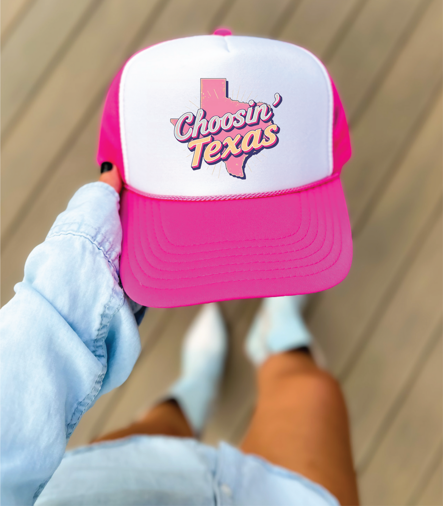Choosing Texas Hot Pink and White Trucker Hat