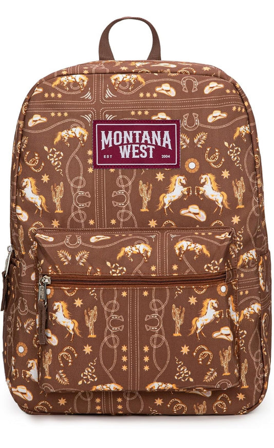 Montana West Horseshoe Print Backpack -2PCS Set