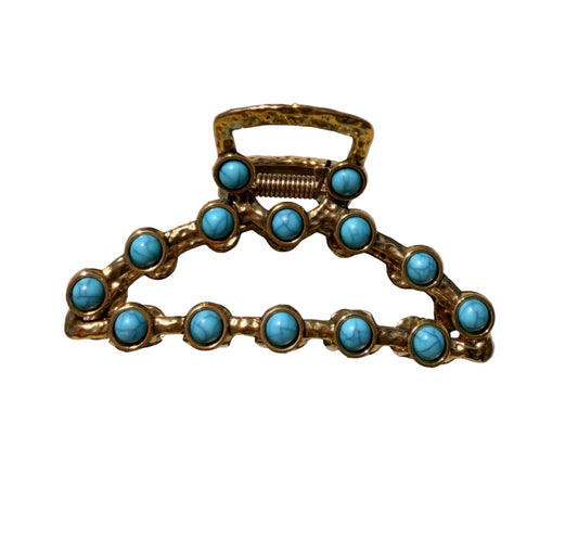 Western Beaded Metal Claw Clip
