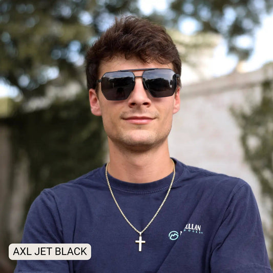 AXL JET BLACK-Unisex Geometric Aviator Polarized