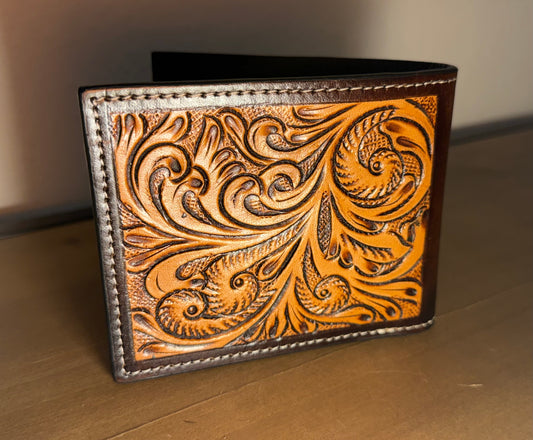 Cards Tooled Leather Men'S Wallet