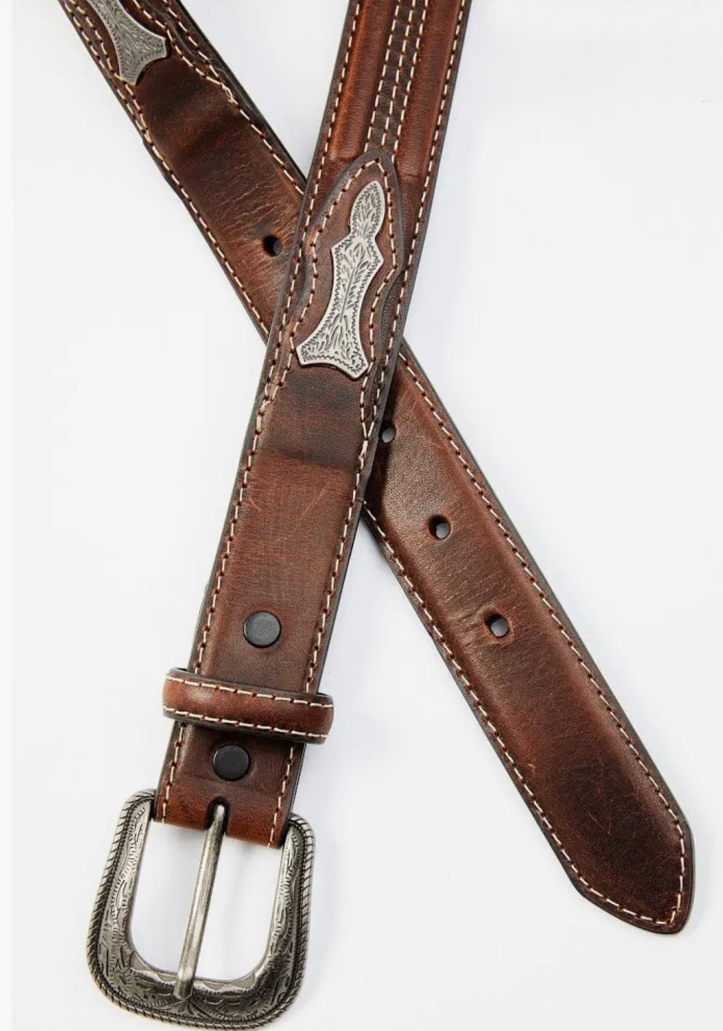 Roper Boys Brown Classic Leather 3-Strand Belt