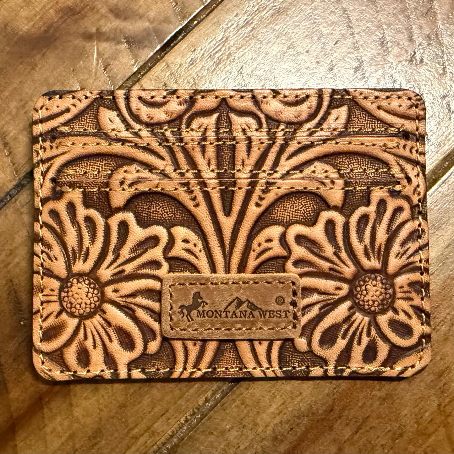 Tooled Floral Cardholder
