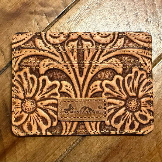 Tooled Floral Cardholder