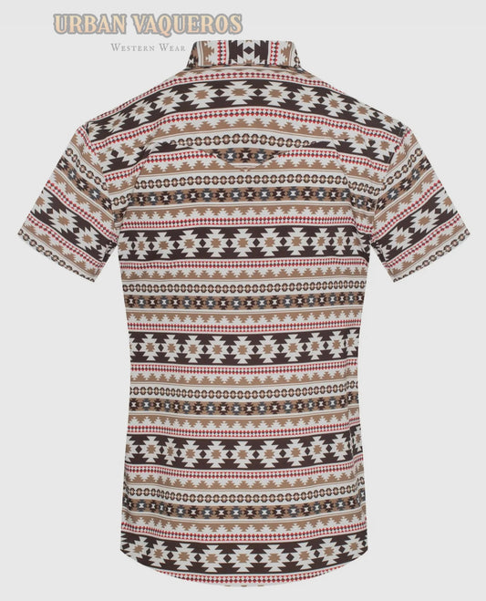 Men's Western Aztec Short Sleeve Shirt