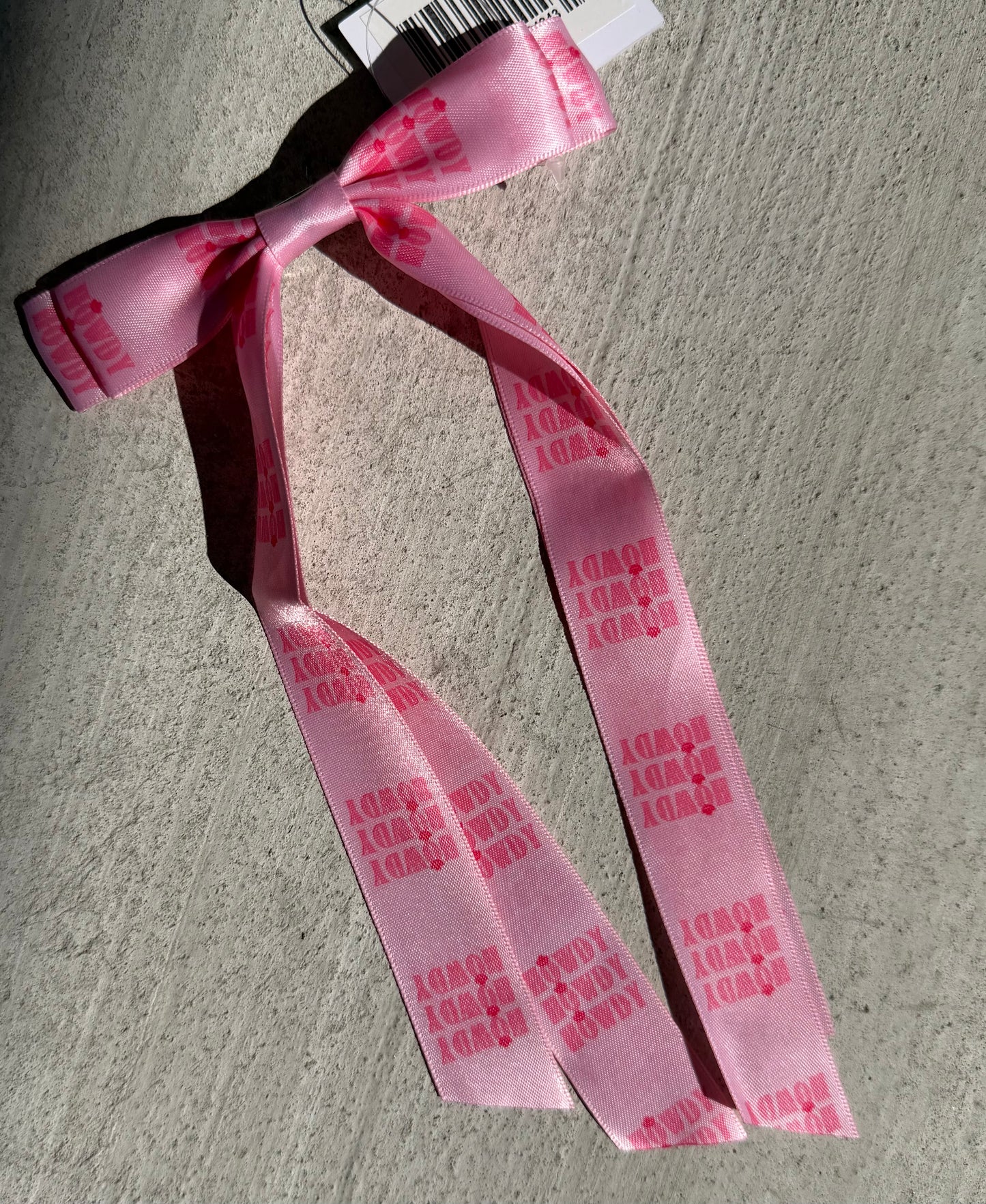 Girls Pink Howdy Hair-bow