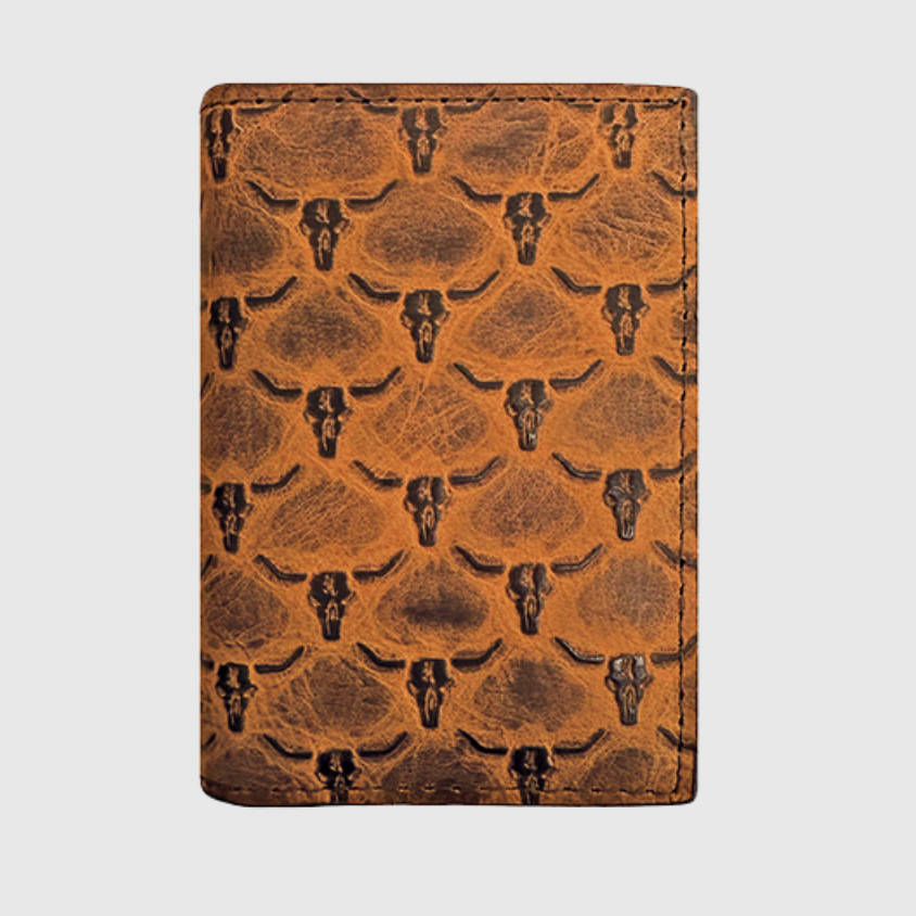 ROPER MEN'S STEER HEADS EMBOSS TRIFOLD WALLET