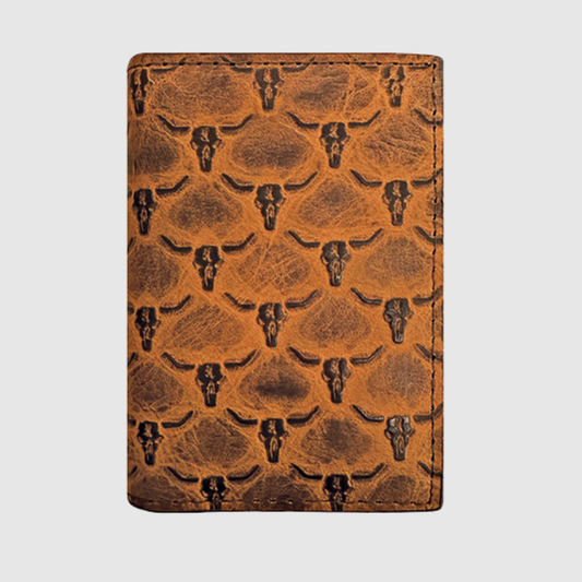 ROPER MEN'S STEER HEADS EMBOSS TRIFOLD WALLET