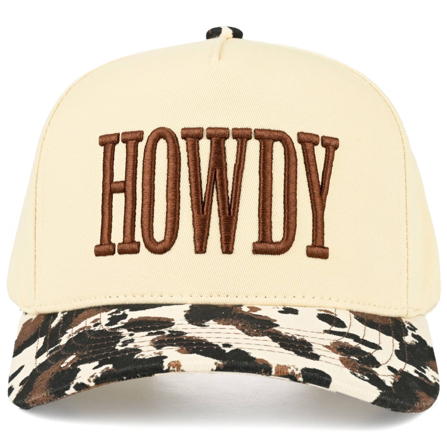 HOWDY Cow Print Trucker Hat