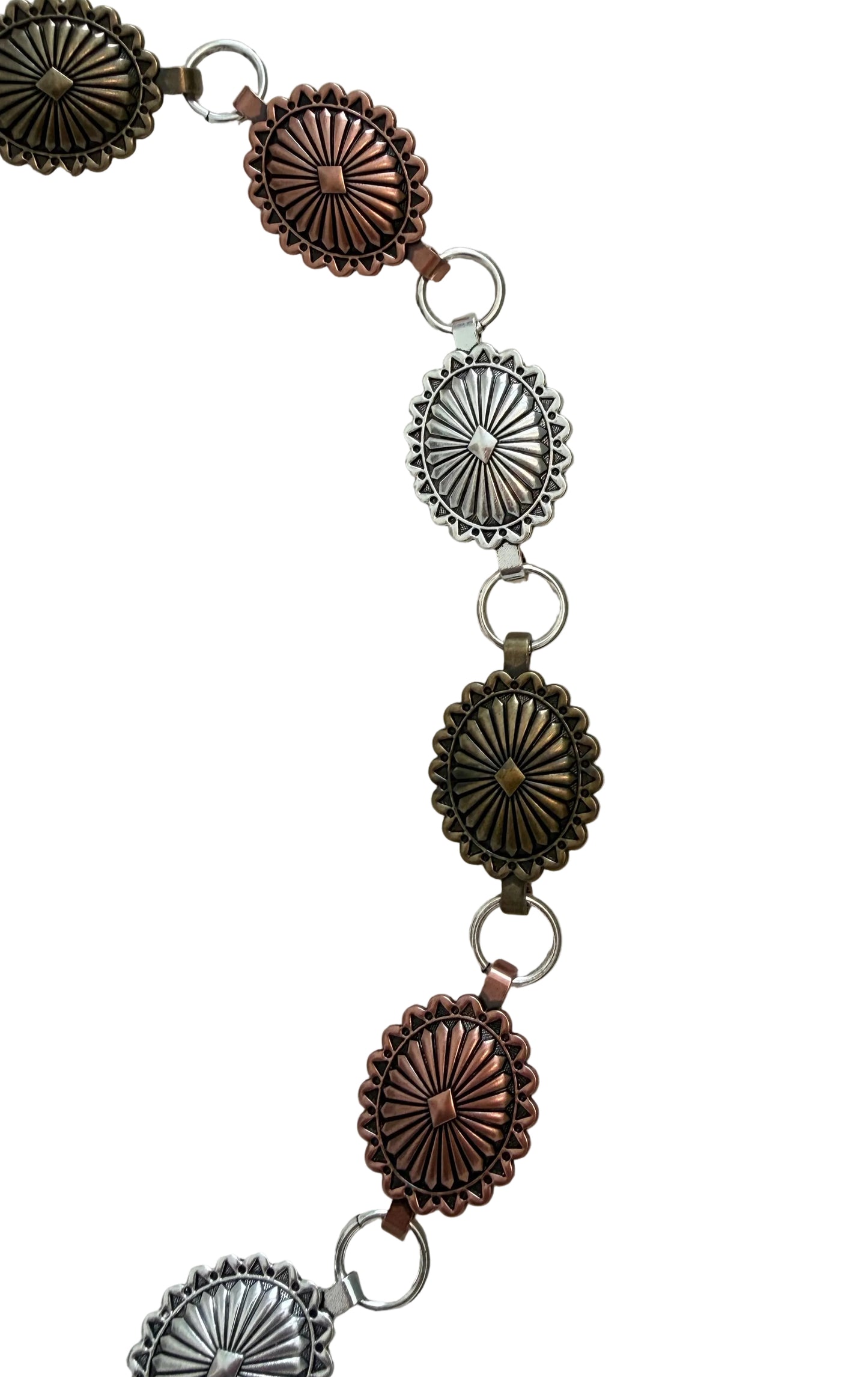 Western Small Oval Three
Color Concho Belt