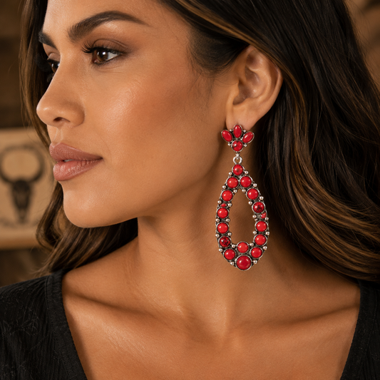 Red Water Drop Earrings