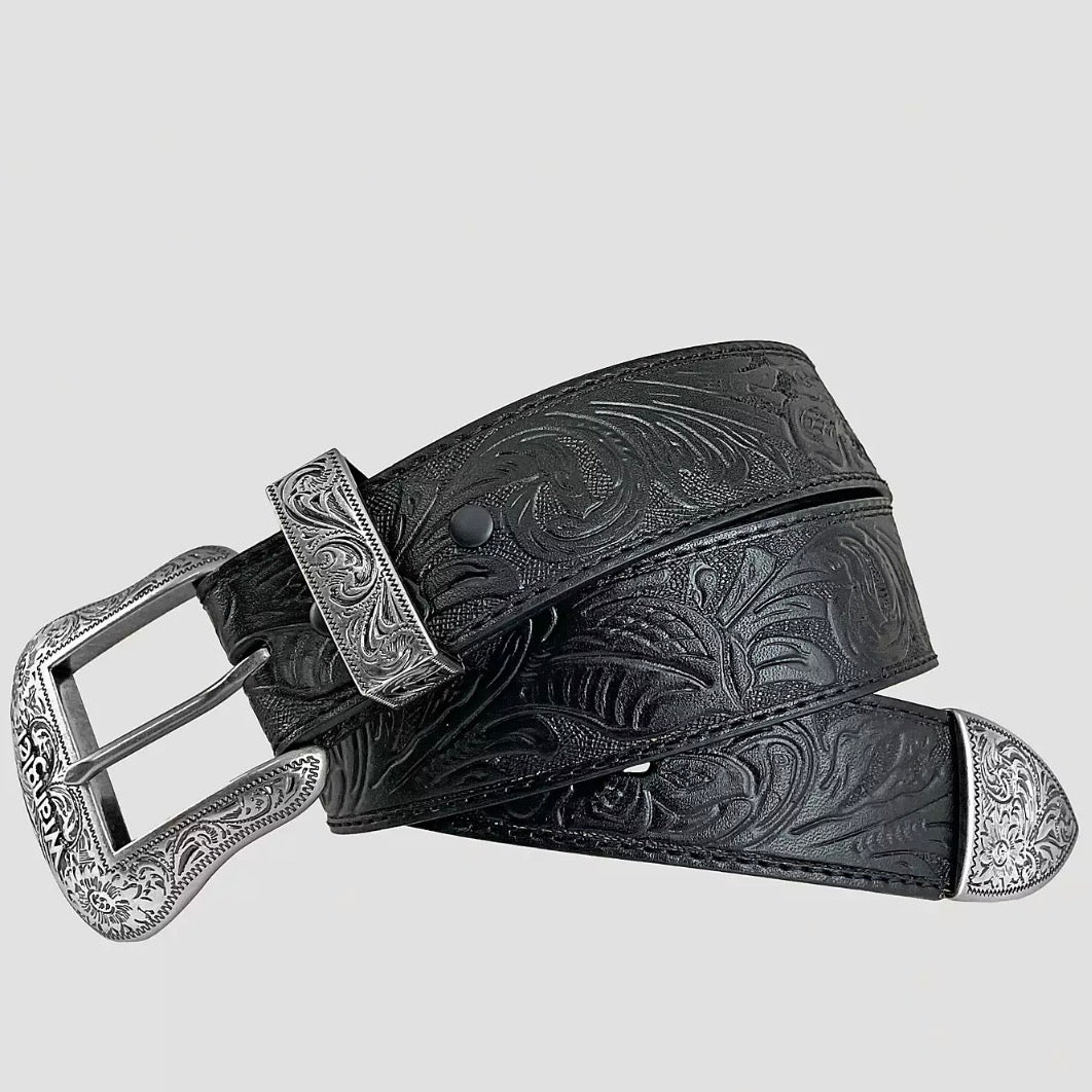 Women’s Wrangler Floral Embossed Leather Belt