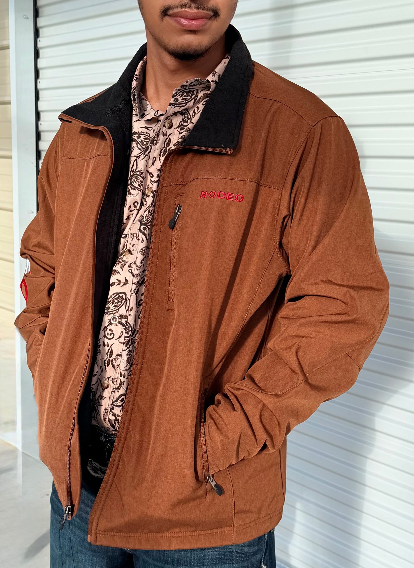 Men's Soft Shell Bonded Jacket -COGNAC MEX