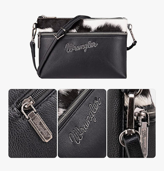 Wrangler Hair-On Collection Crossbody-Black