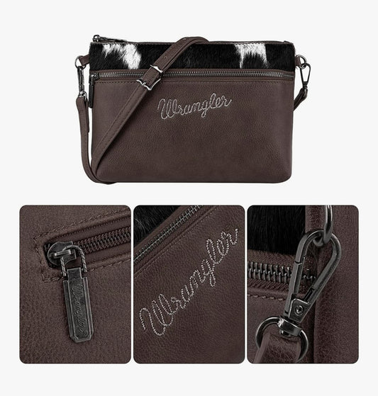 Wrangler Hair-On Collection Crossbody-Coffee
