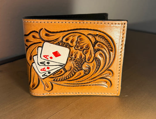 Cards Tooled Leather Men'S Wallet