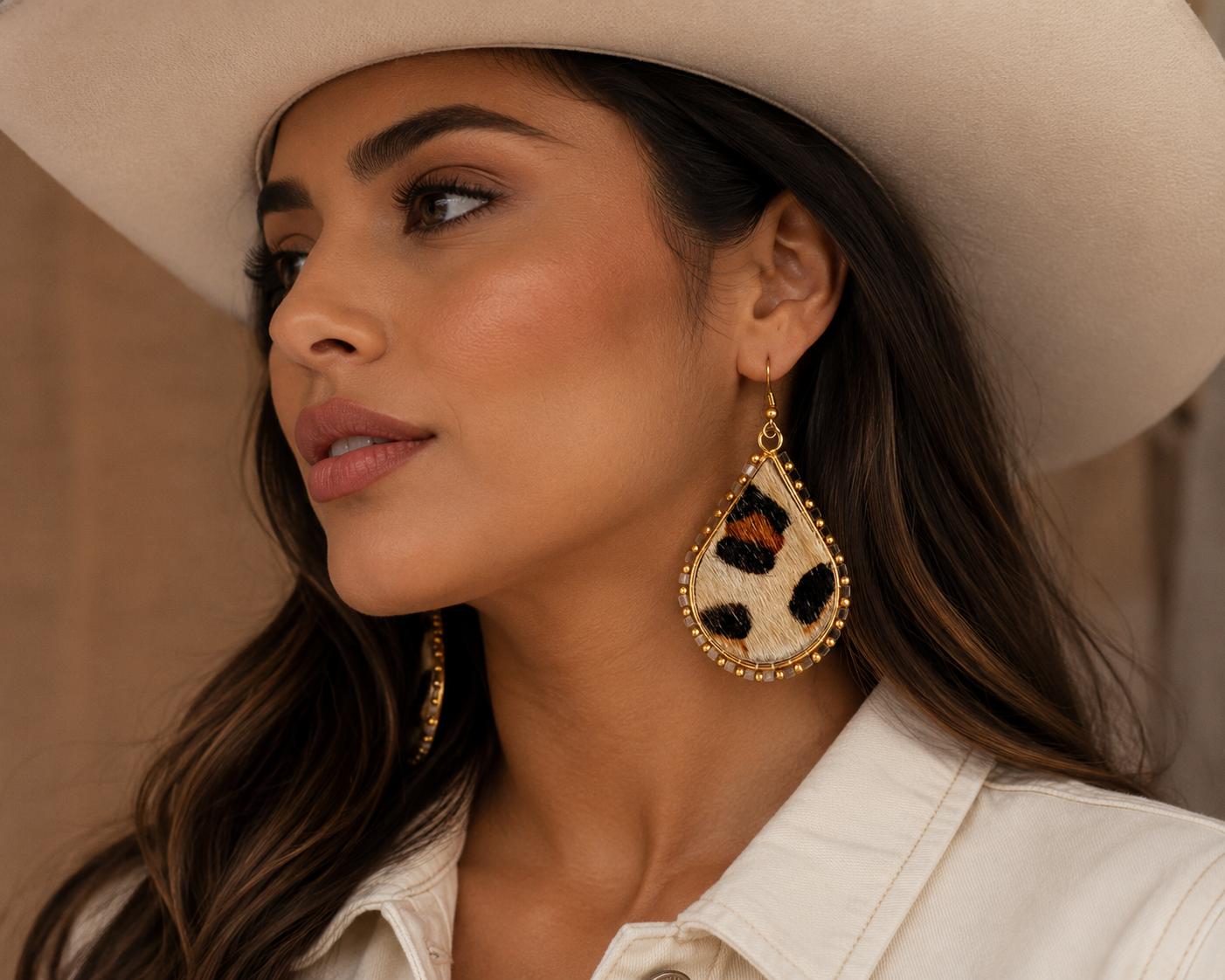 Leopard Teardrop Earrings
