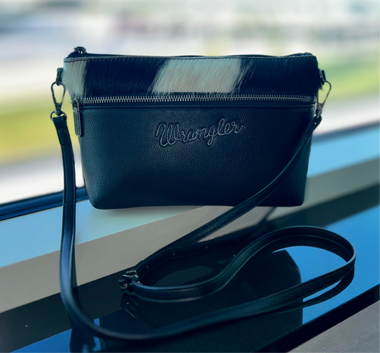 Wrangler Hair-On Collection Crossbody-Black