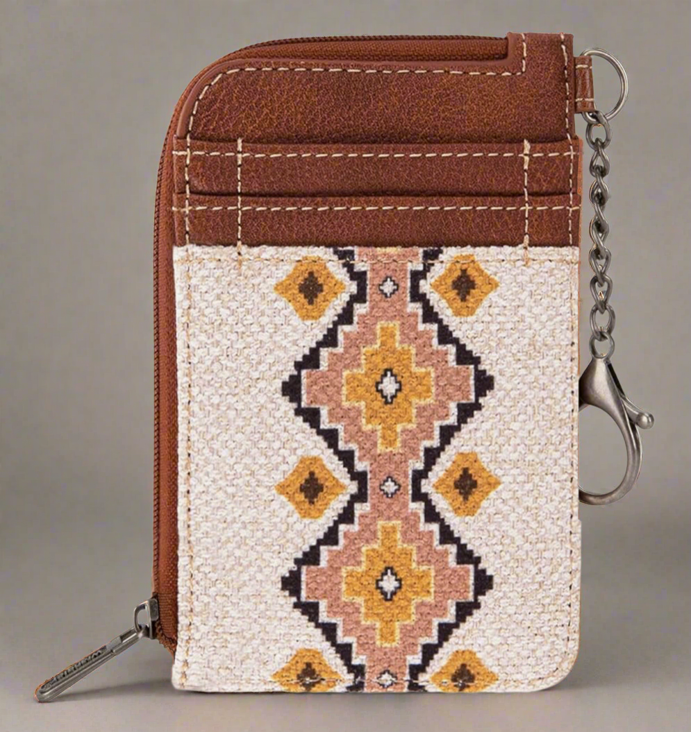 Wrangler Aztec Print Card Holder/ Keychain Wallet