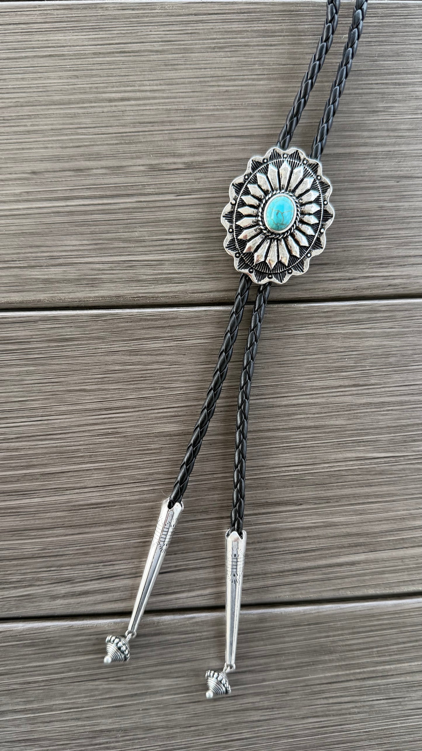 Western Bolo Tie Pendant w/ Leather Cord
Necklace and Earrings Set