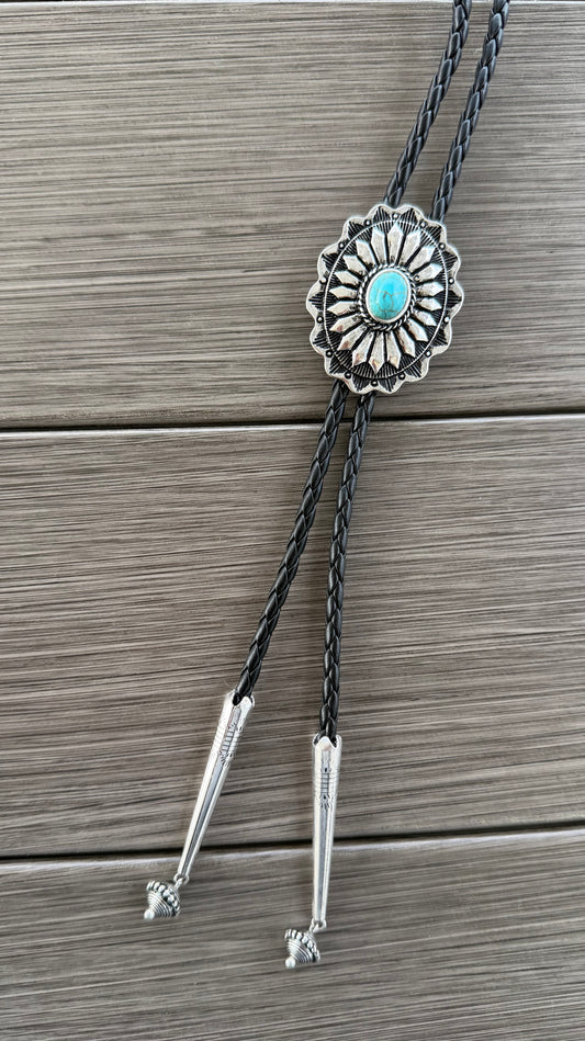 Western Bolo Tie Pendant w/ Leather Cord
Necklace and Earrings Set