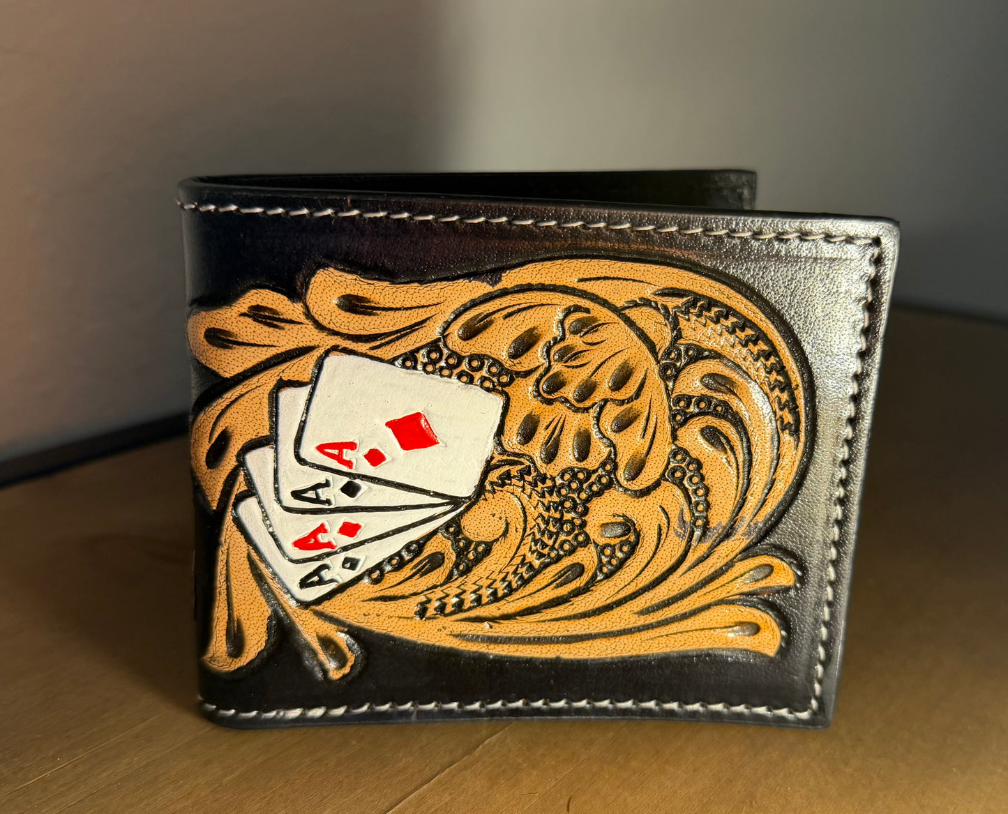 Cards Tooled Leather Men'S Wallet