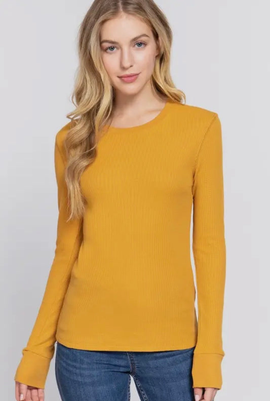 Long Sleeve Crew Neck
Thermal Knit Top