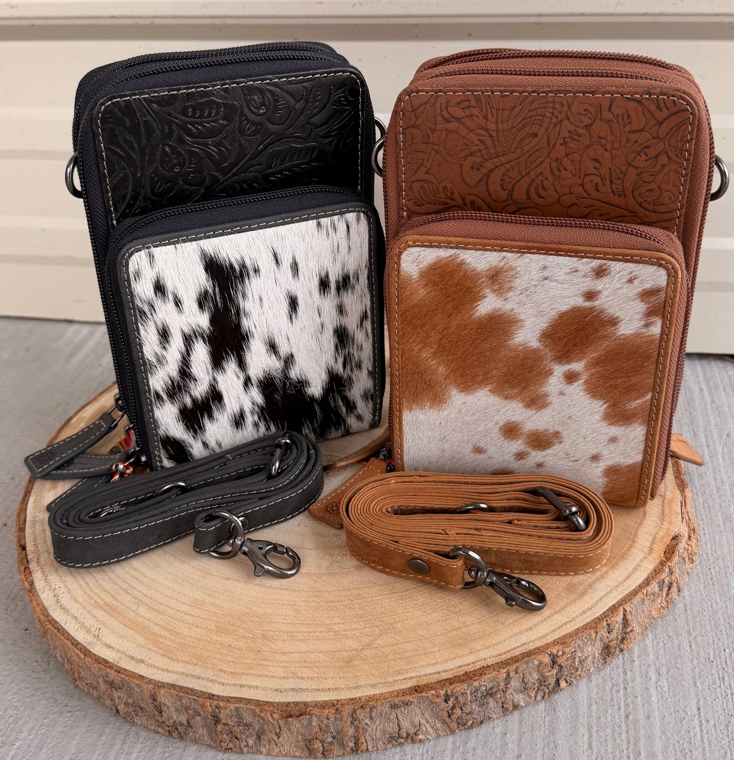 Rustler Ridge Embossed Leather Hairon Sling Bag