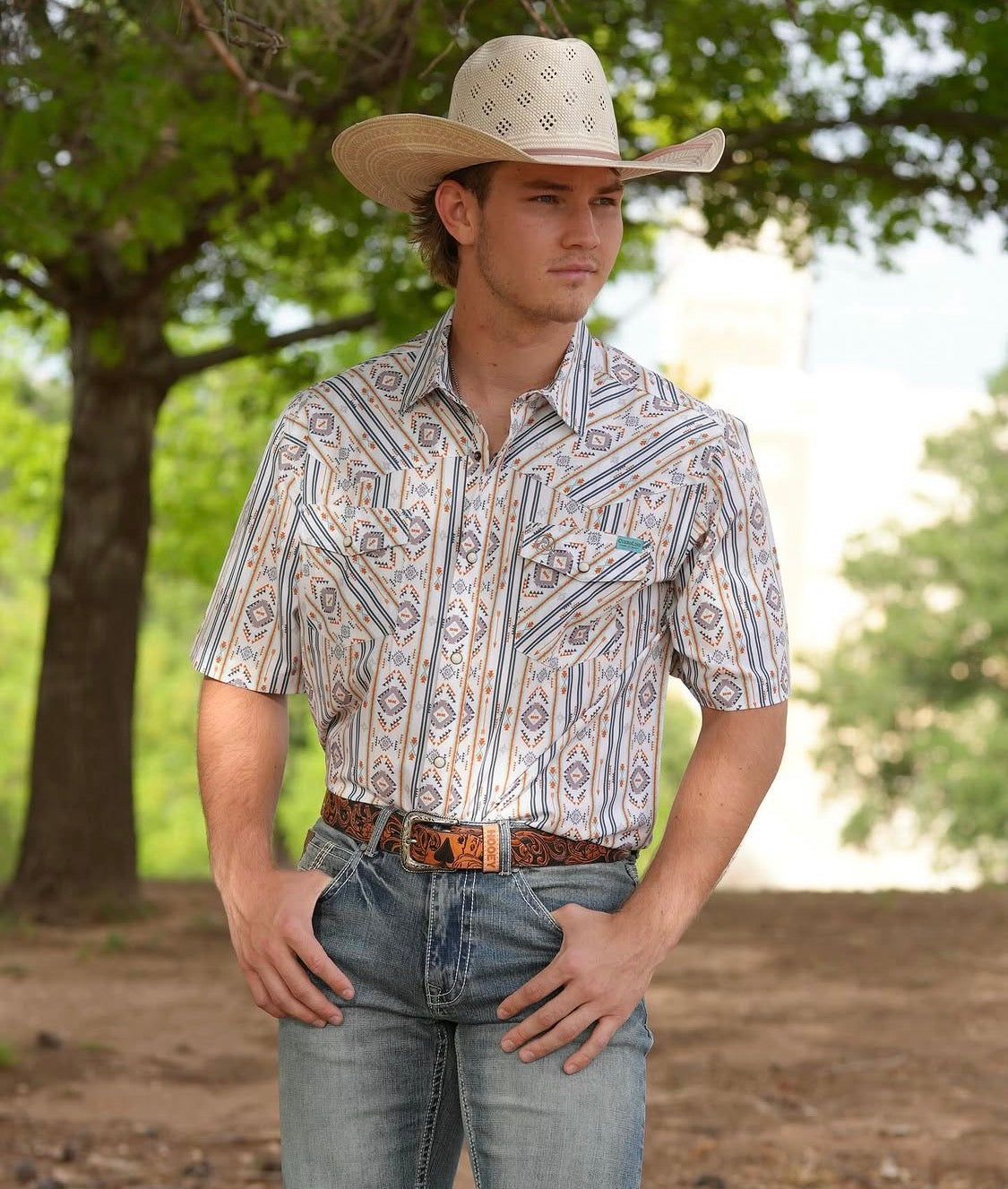 Men's Cowboy Tech Short Sleeve Pearl Snap