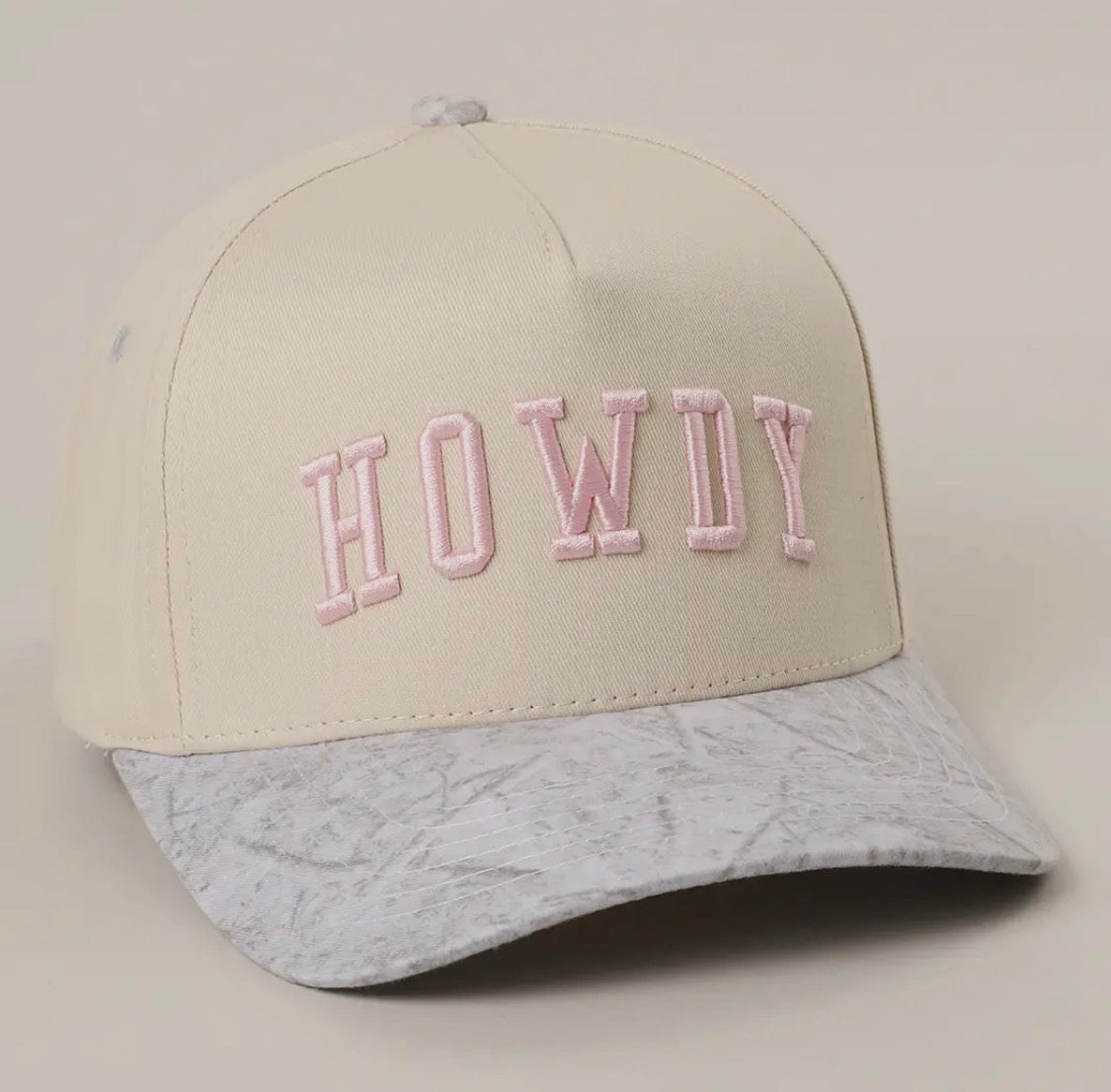 Howdy Embroidered Two-Tone White Camo Trucker Hat