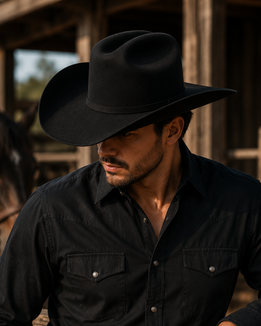 Yellowstone Wool Cowboy Hat-Black