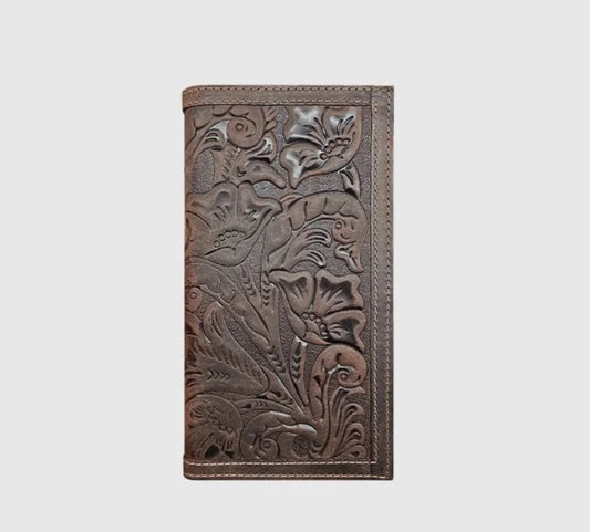 Wrangler Texas Rose embossed leather body with stitched leather trim wallet