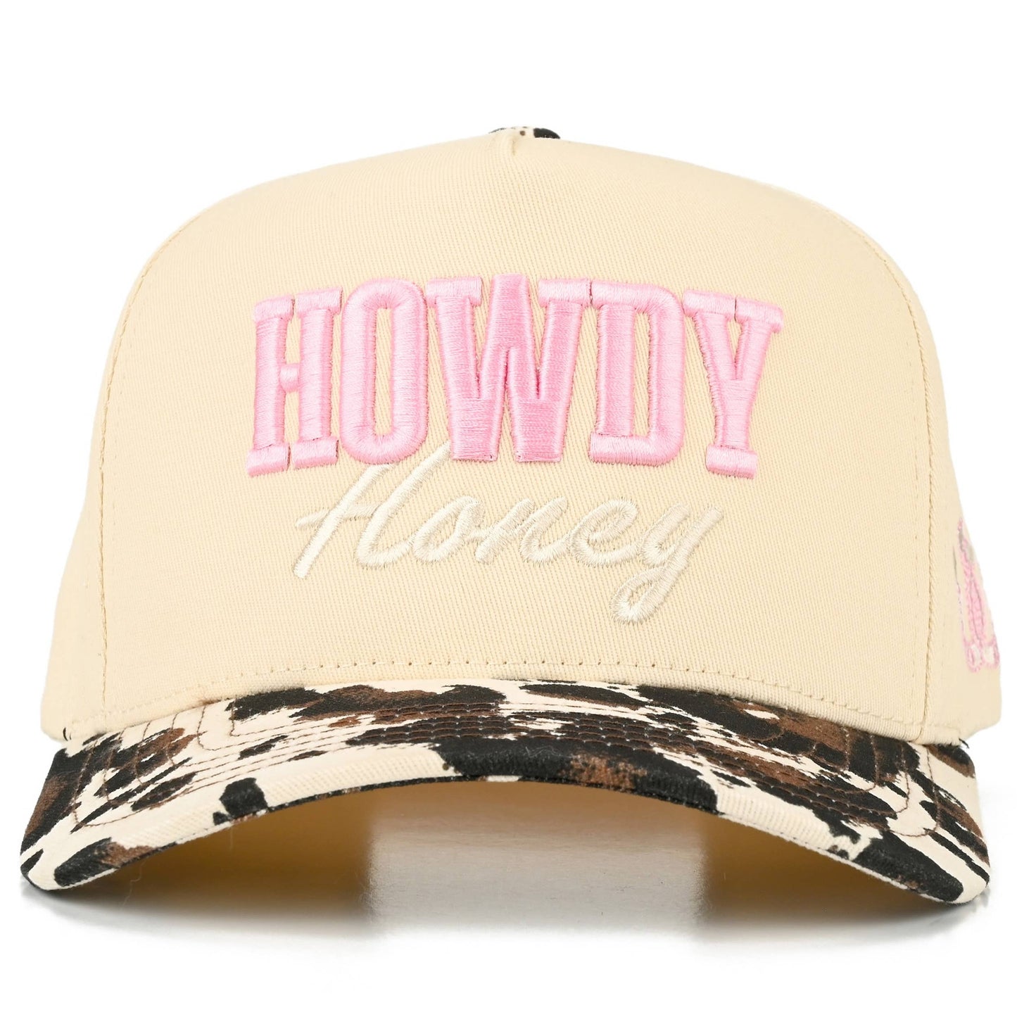 HOWDY HONEY-Cow Print EmbroideredTrucker Hat