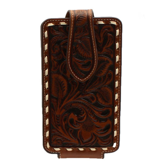 ARIAT Floral Buck Lace Leather Cell Phone Case Belt Clip