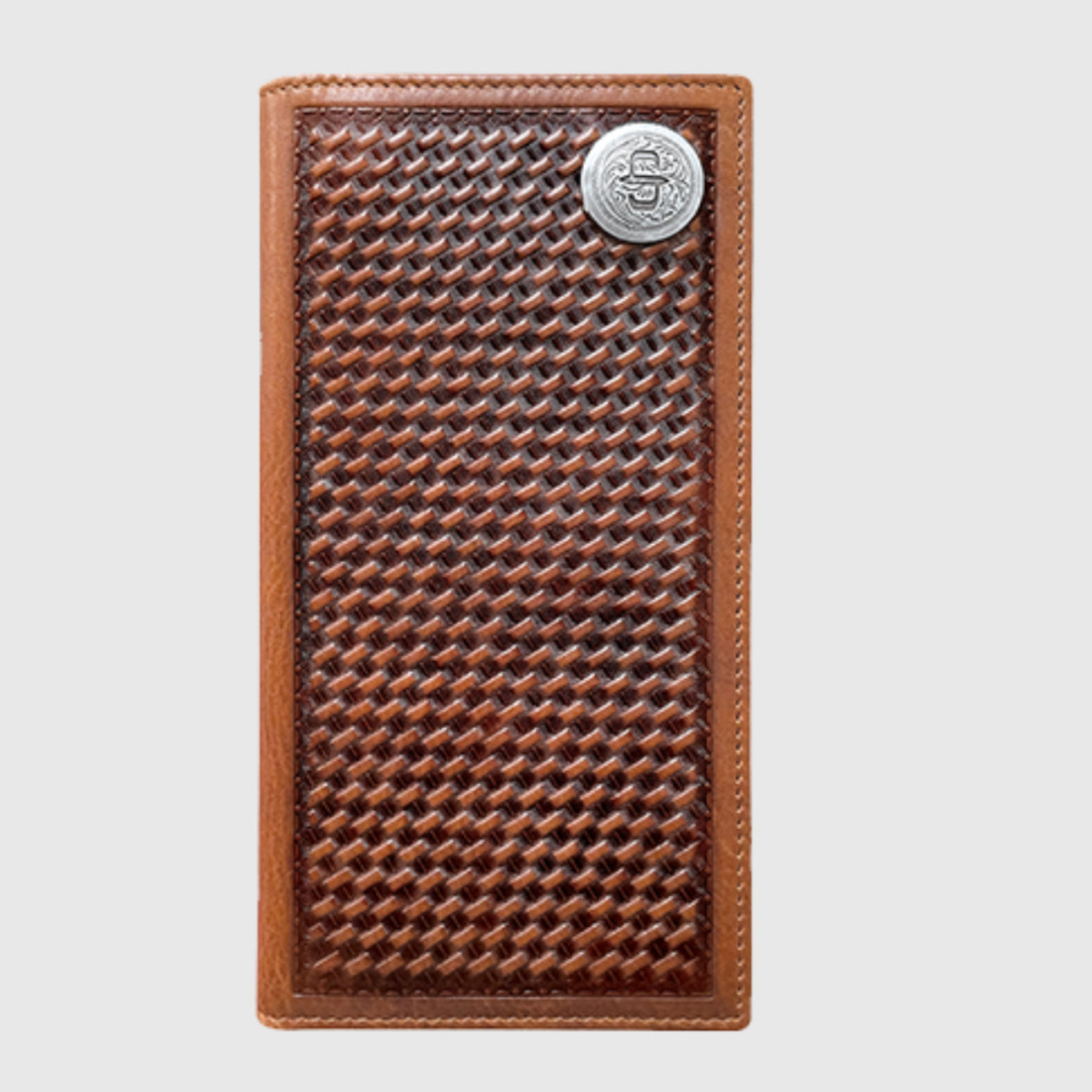 Stetson Men’s Top grain basketweave embossed leather Wallet