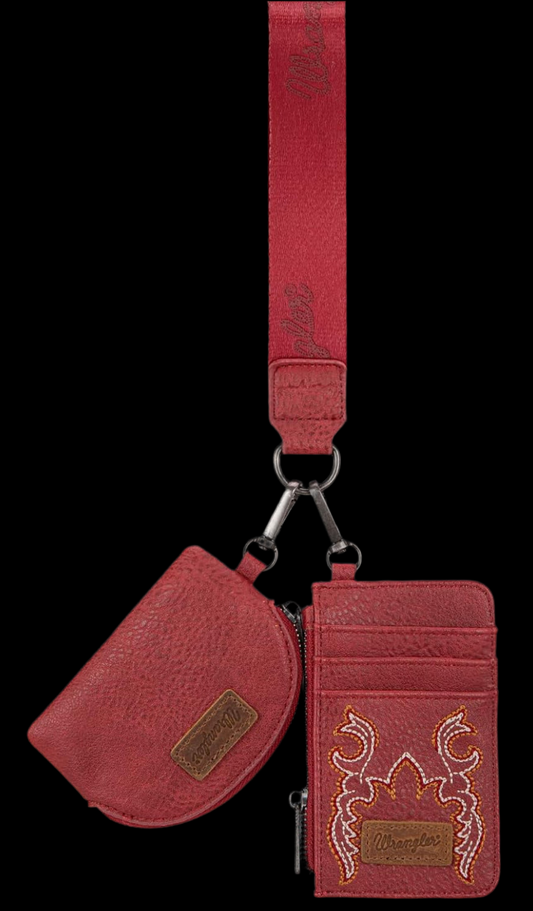 Wrangler Boot Scroll Pouch Wristlet-Red
