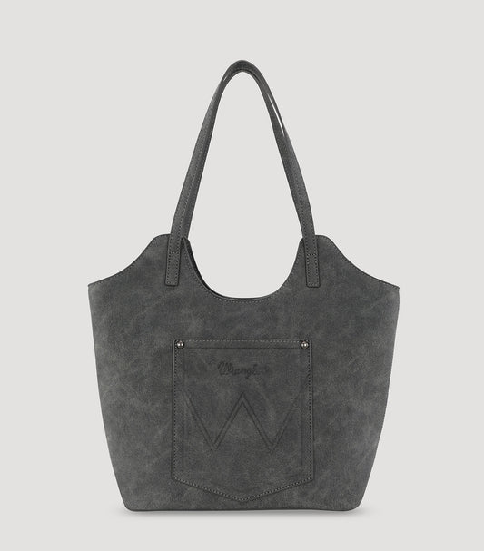 Wrangler Aztec Embroidered Tote Bag and Wallet-Black