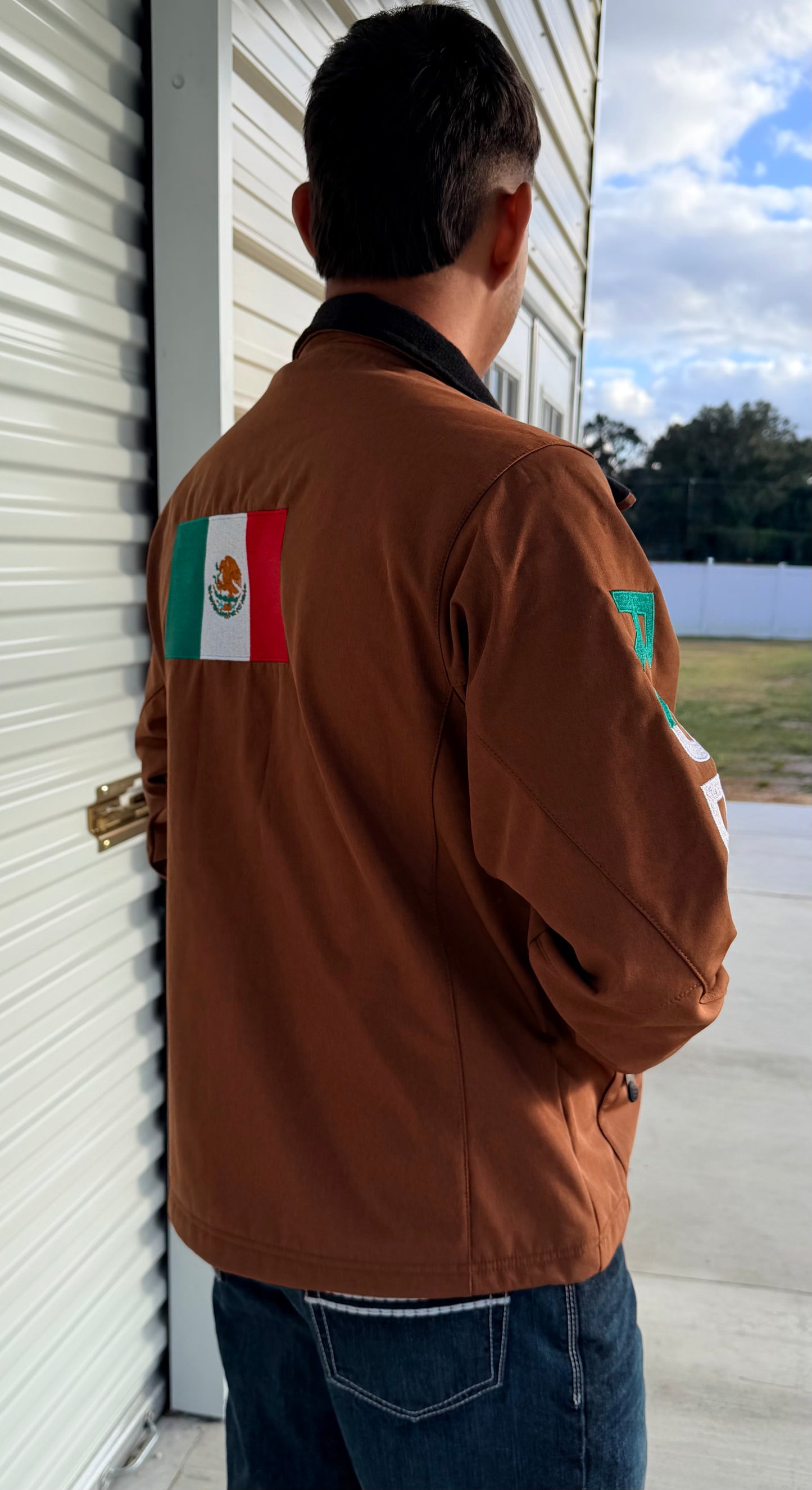 Men's Soft Shell Bonded Jacket -COGNAC MEX