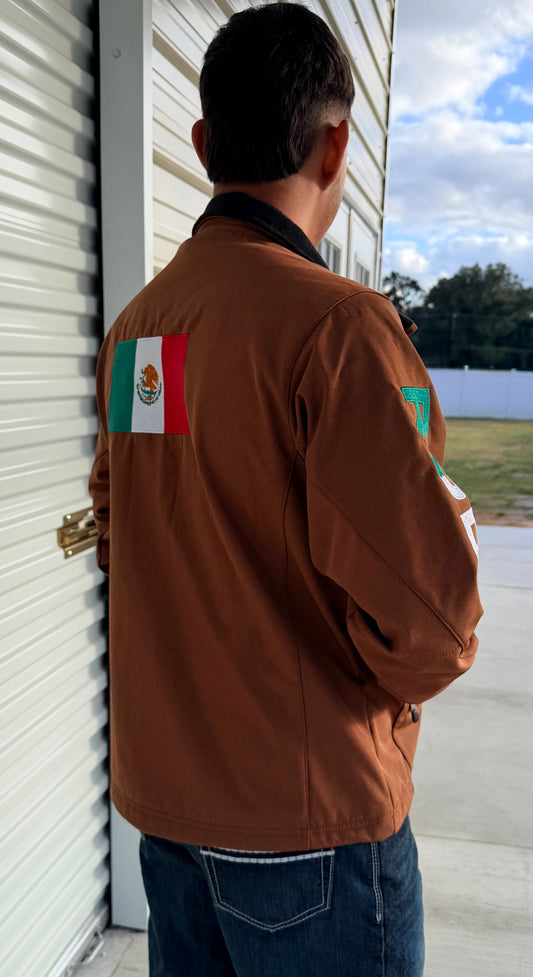 Rodeo Clothing Co. Men's Soft Shell Bonded Jacket -COGNAC MEX