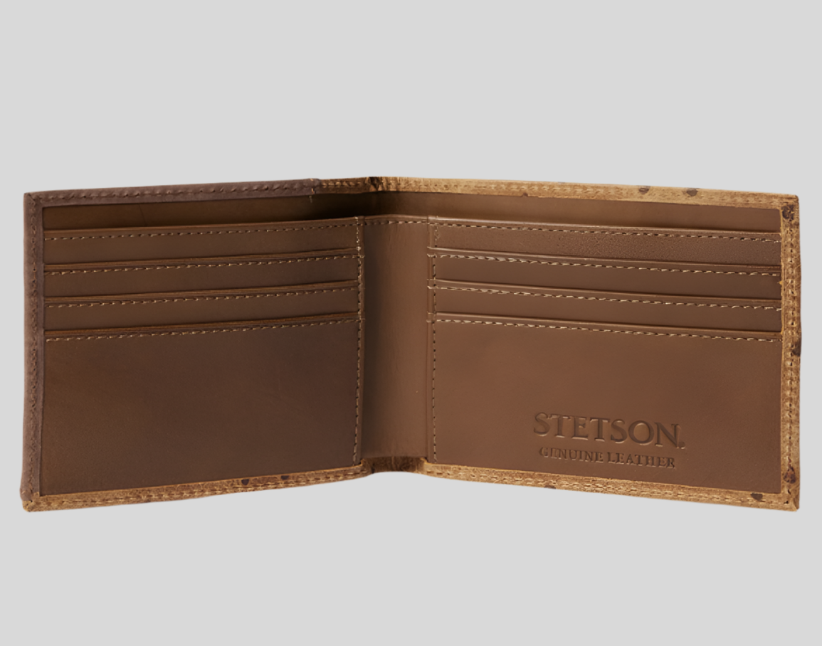 Stetson Ostrich Bifold Brown Wallet
