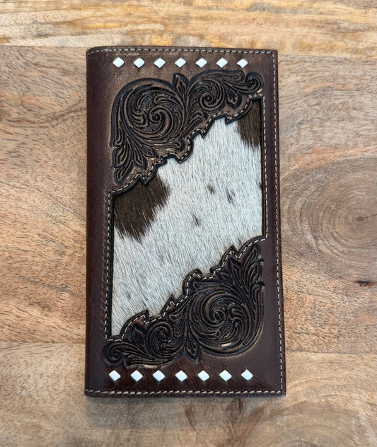Blackhoof Handtooled Hairon Wallet In Midnight Smoke